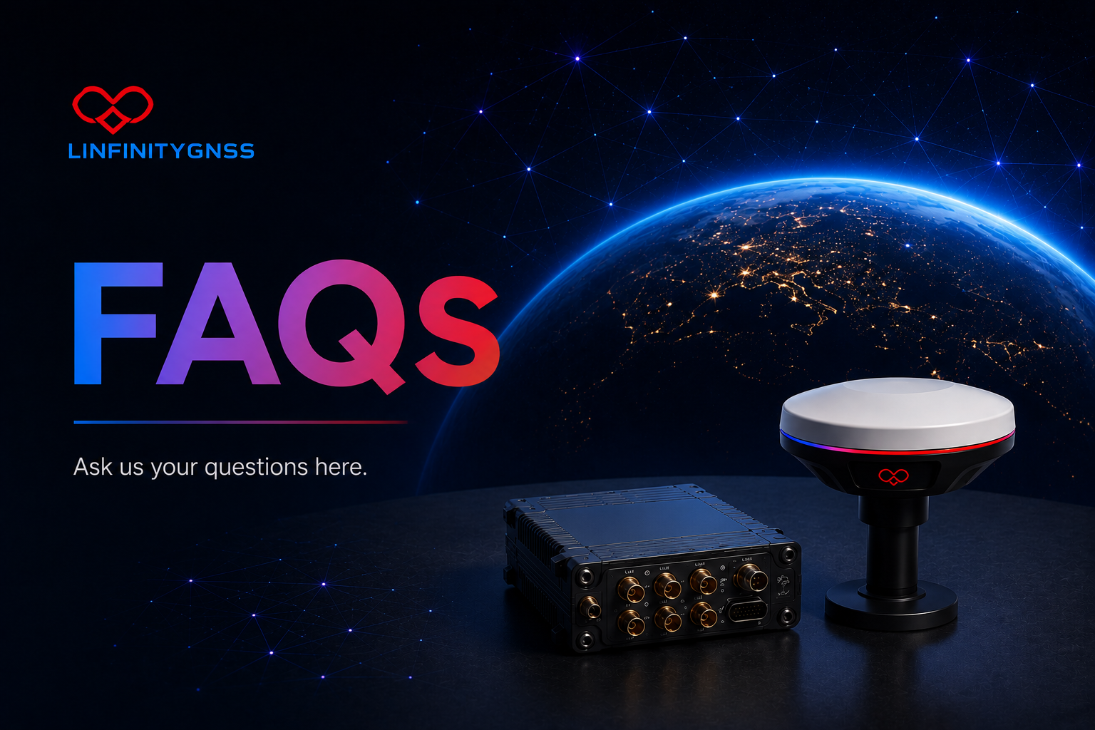 LinfinityGNSS FAQs page support and GNSS expertise
